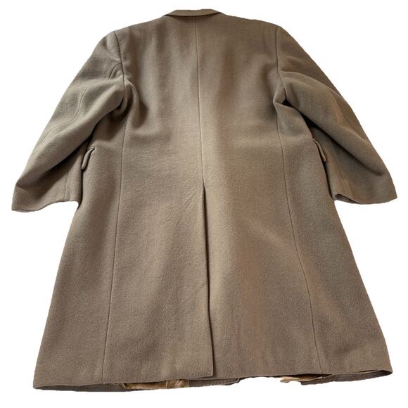 Vtg Jonathan Perth Cashmere Blend Tan Double Breasted Trench Overcoat Chest 46 - Picture 6 of 16